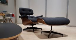 studioHR, Eames Lounge Chair REPLIKA sivi kašmir, orah
