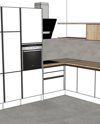 završeni projekt 9629244000, kuhinja po mjeri, model Silbermond