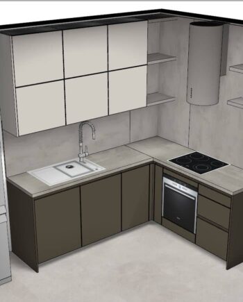 završeni projekt 9644421000, kuhinja po mjeri, model Silbermond